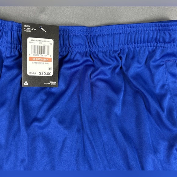 Under Armour Shorts Graphic Athletic 3XLT Blue Polyester - Picture 4 of 8